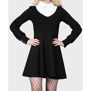 NWT killstar Women's Black Gothic Alternative Bethany Brutal Dress Size Medium